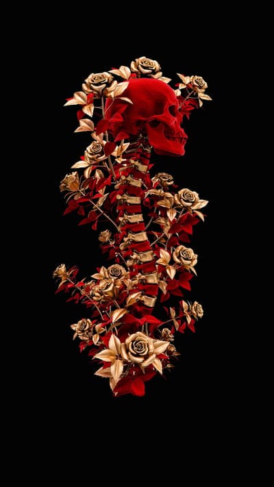 Skull in love,love,roses