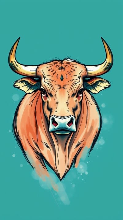 Animal,Sketch,Hand Drawn,Color Sketch,Hd Backgrounds,Hd Wallpapers,4k wallpapers,8k wallpapers,High Quality,Hand Made,Bull