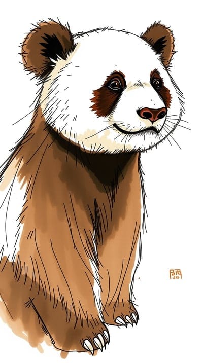 Animal,Sketch,Hand Drawn,Color Sketch,Hd Backgrounds,Hd Wallpapers,4k wallpapers,8k wallpapers,High Quality,Hand Made,Panda,Cute