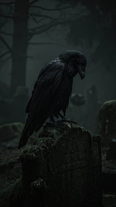 raven,bird,grave,cemetery,gothic,gloomy,black