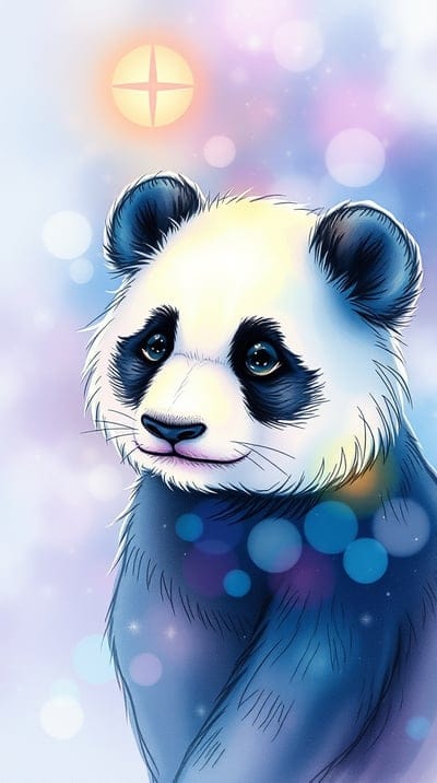 Animal,Sketch,Hand Drawn,Color Sketch,Hd Backgrounds,Hd Wallpapers,4k wallpapers,8k wallpapers,High Quality,Hand Made,Panda,Cute