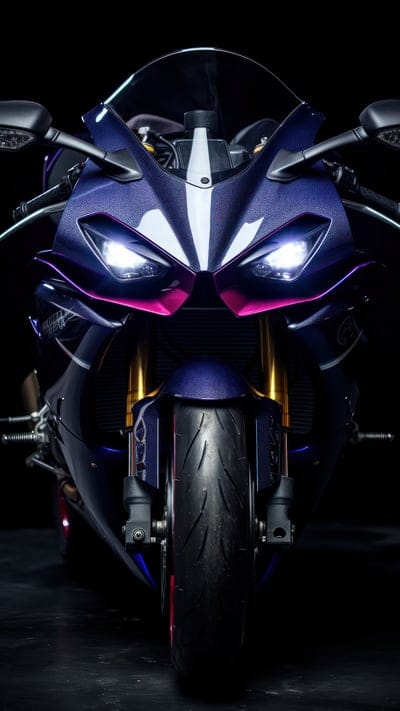 motorcycle,bike,front view,blue