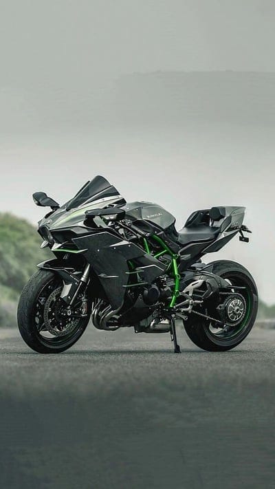 Kawasaki Ninja H2r Bike, Black Bike Sidelook, mobile wallpaper, android wallpaper, iPhone wallpaper, phone wallpaper