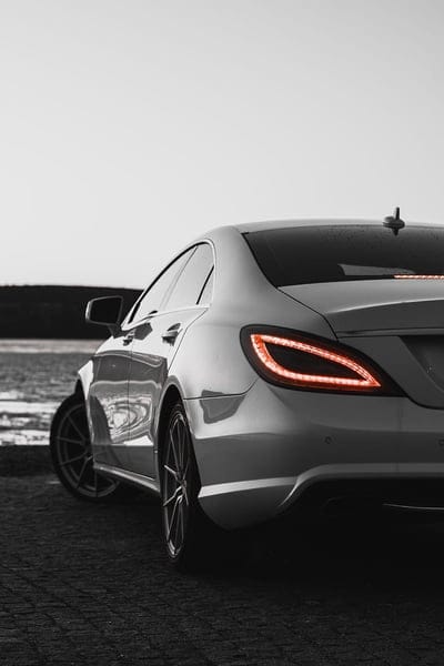 car, headlight, rear view, sports car, bw, mobile wallpaper, android wallpaper, iPhone wallpaper, phone wallpaper