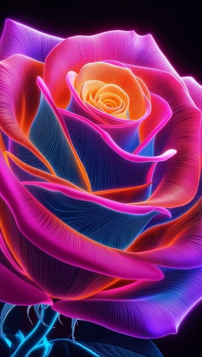 Rose,Neon,Colorful,8k wallpapers,4k wallpapers,Desktop wallpapers,Hd Backgrounds,Hq Wallpapers,Ai Art,Wallpapers,Ai Wallpapers