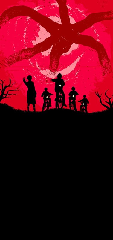 Stranger Things, 2020, alien, android, bikes, space, sunrise, mobile wallpaper, android wallpaper, iPhone wallpaper, phone wallpaper