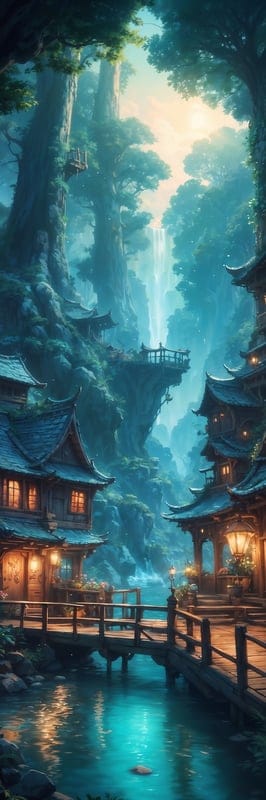 Village,Hidden,Cool,Peaceful,Mist 