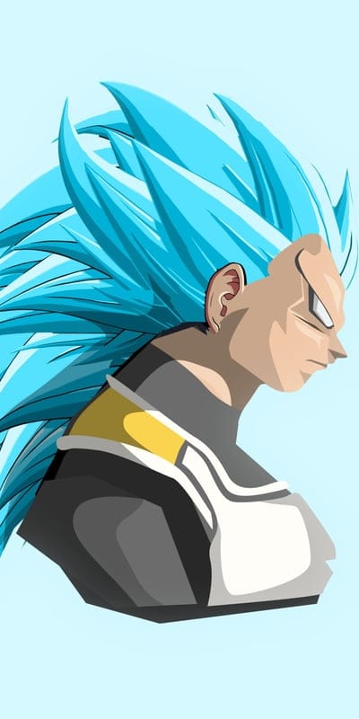 Dragon Ball Super, Vegeta, Super Saiyan Blue, anime, profile, Saiyan, art, minimalist, character, blue hair, warrior, determined, prince, SSGSS