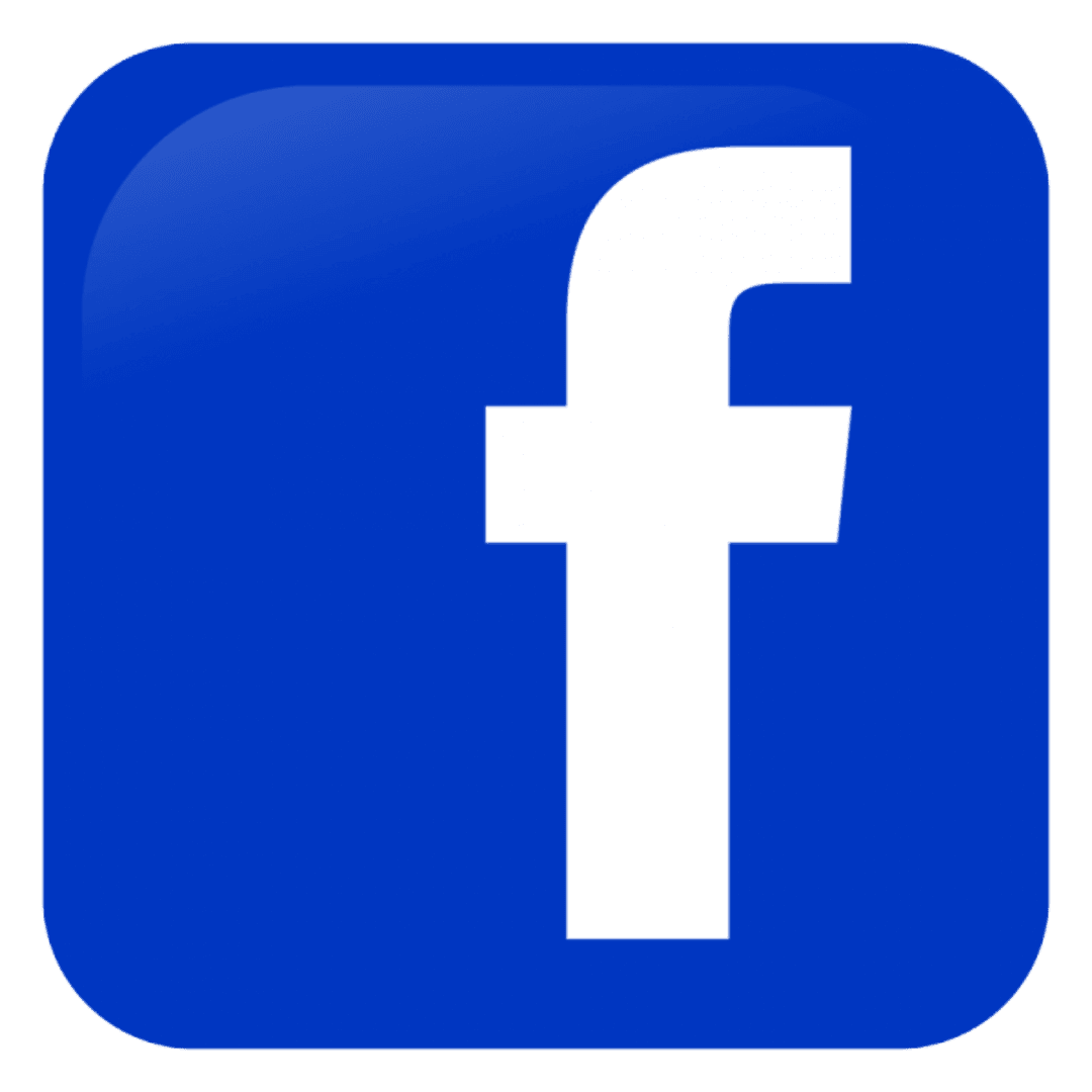 Facebook logo featuring a white lowercase f centered on a rounded blue square background with clean edges.