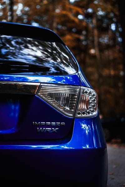 Subaru, Subaru WRX, Subaru Impreza WRX, car, automotive, fall, nature, leaves, path, mobile wallpaper, android wallpaper, iPhone wallpaper, phone wallpaper
