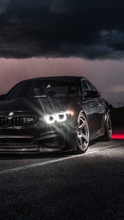 BMW M3, black, bmw, car, dark, f80, m3, night, sedan, tuning, vehicle, mobile wallpaper, android wallpaper, iPhone wallpaper, phone wallpaper