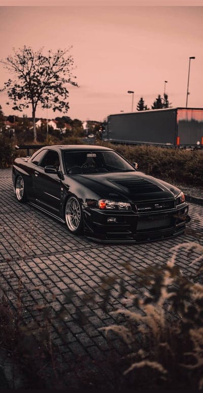 Nissan GTR-r34, black, car, gtr r34, mobile wallpaper, android wallpaper, iPhone wallpaper, phone wallpaper