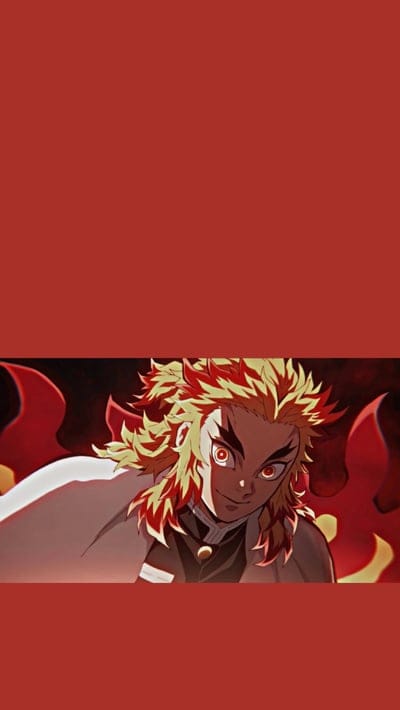 anime,demon slayer,rengoku,red background