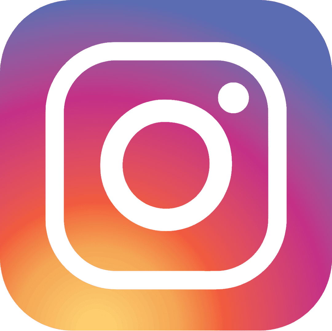 Instagram logo with camera icon and wordmark text featuring a pink and purple gradient on a transparent background.