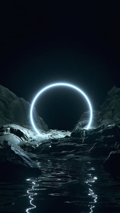 rocks,water,circle,glow,dark