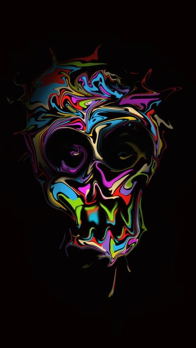 digital art, skull, simple background, colorful, portrait display, abstract, distortion, black background