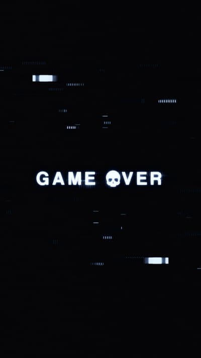 game over,inscription,skull,glitch,text