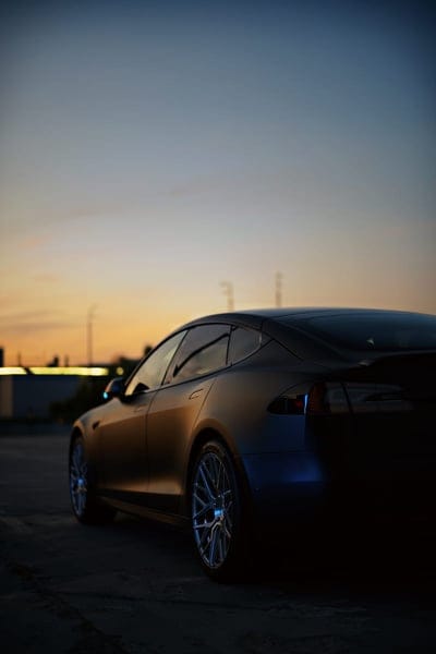 tesla, car, black, sunset, mobile wallpaper, android wallpaper, iPhone wallpaper, phone wallpaper