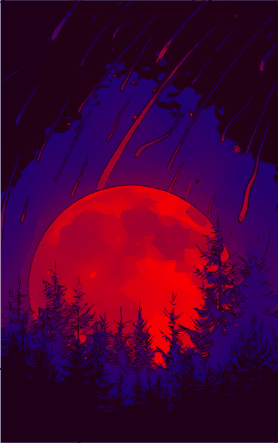 moon,asteroids,meteors,shower,meteor shower,trees,woods,nature,armageddon,apocalypse,nuclear,fallout,comets,iphone wallpaper,phone wallpaper