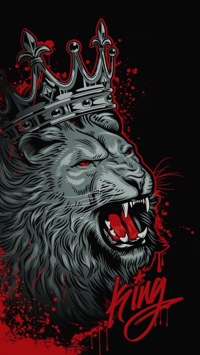lion,crown,king,inscription,spray