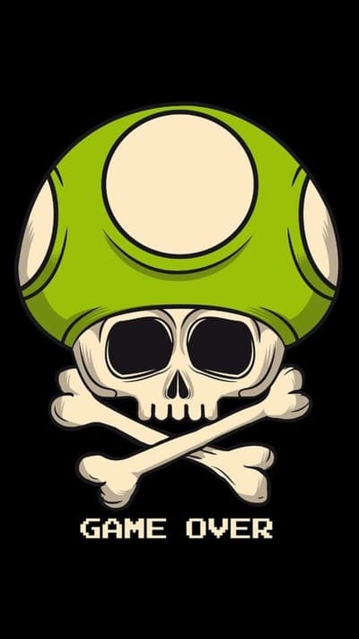 game over,games,mario bross,mushroom,skull