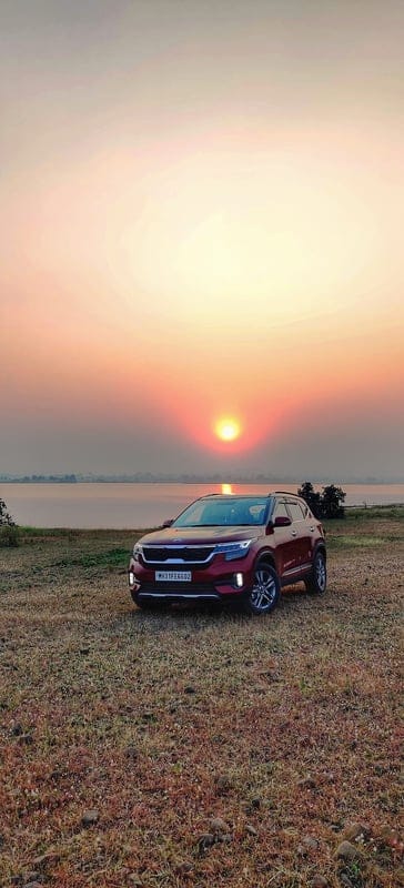 KIA Seltos, car, drive, india, kia, seltos, sunset, mobile wallpaper, android wallpaper, iPhone wallpaper, phone wallpaper