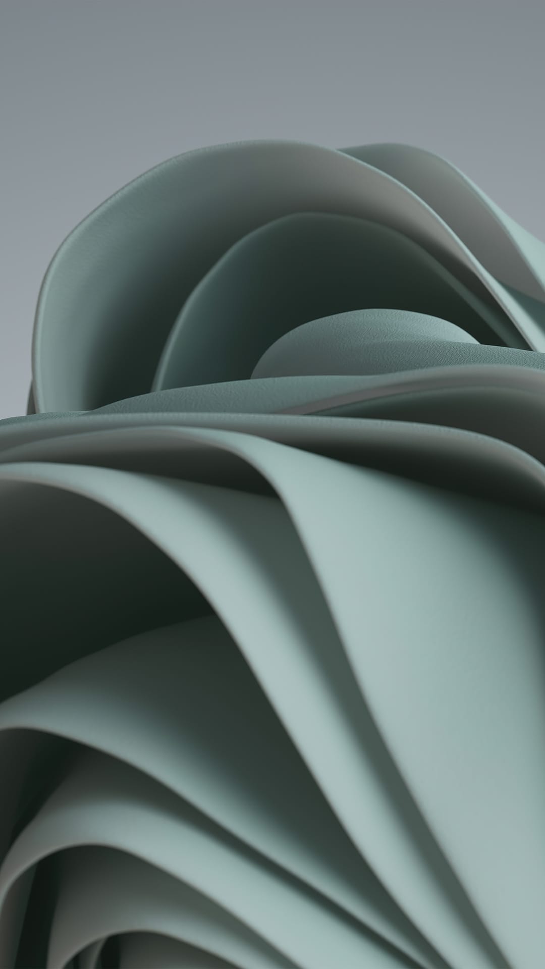 Teal fabric ripples with smooth curves and soft gradients creating a sense of depth and organic 3D motion.