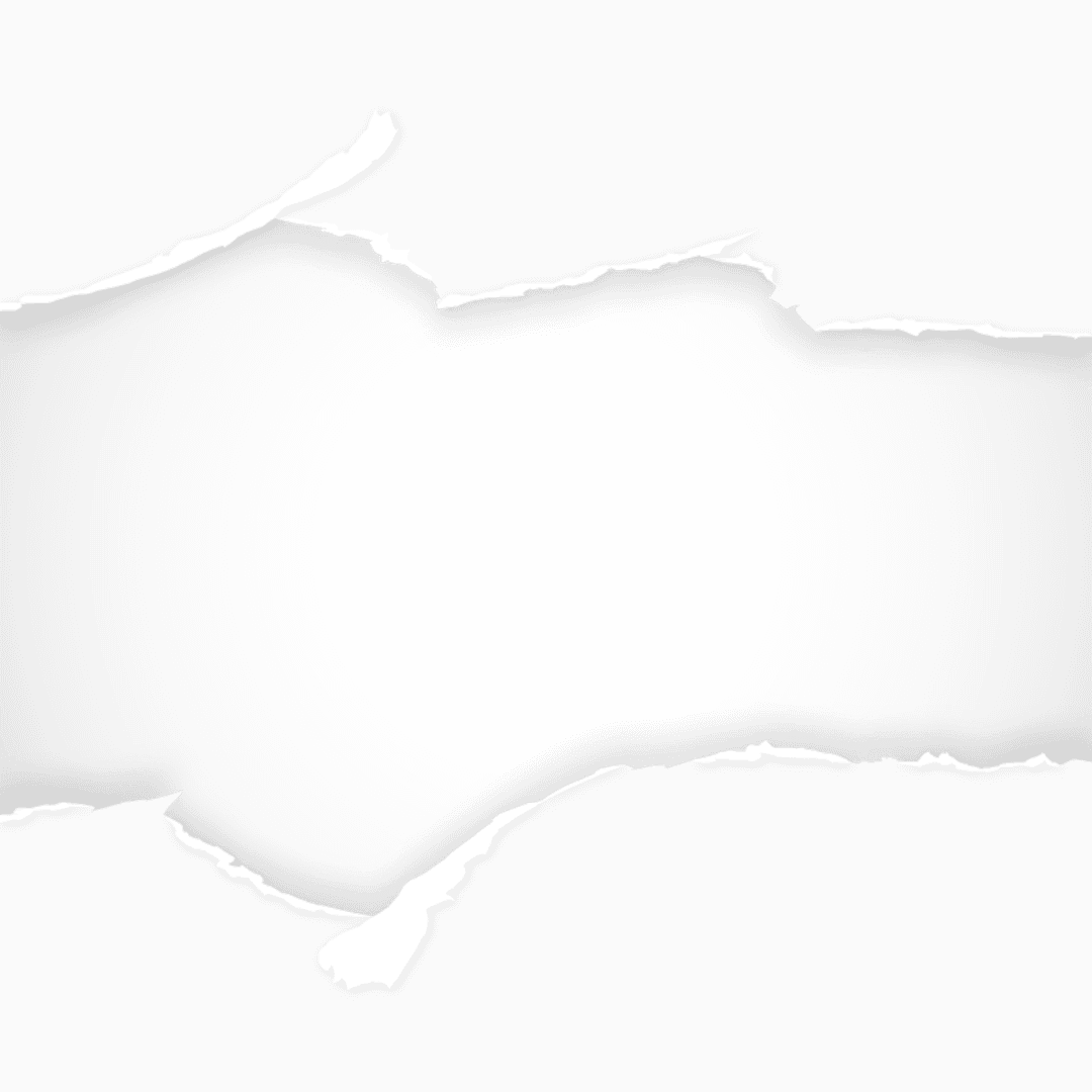 Torn paper background rectangle featuring white matte texture and sharp angled edges on a transparent field.