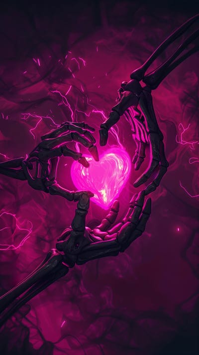 heart,hands,bones,skeleton,love,purple