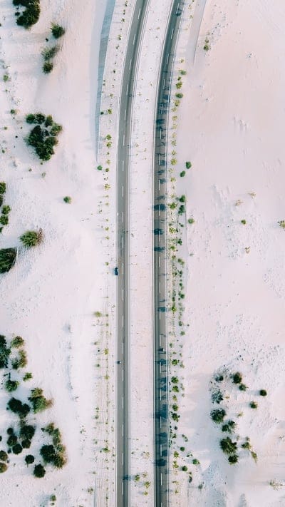 road, sand, aerial view, car, bushes, mobile wallpaper, android wallpaper, iPhone wallpaper, phone wallpaper