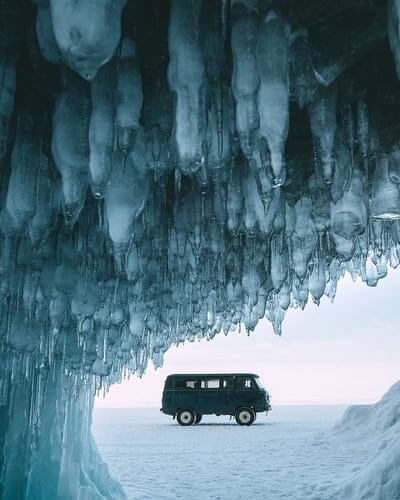 car, van, ice, stalactites, snow, mobile wallpaper, android wallpaper, iPhone wallpaper, phone wallpaper