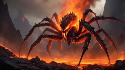 Cool,Dark,Spider,Lava,Volcano