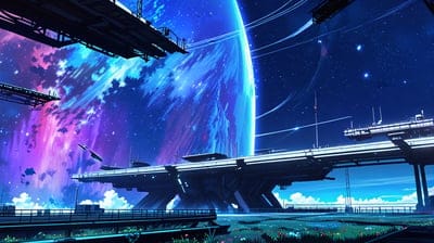 Planets,Station,Art,Wallpaper,Ai Art,Ai Wallpaper,Desktop Wallpaper,Artwork,Galaxy,Galactic,Blue,Cosmos