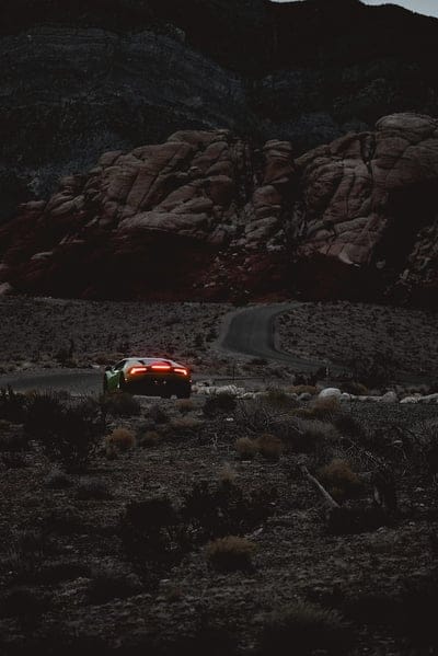 car, sports car, mountains, lights, relief, rocks, mobile wallpaper, android wallpaper, iPhone wallpaper, phone wallpaper
