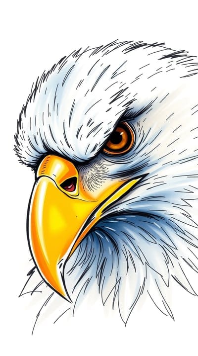 Sketch,Hand Drawn,Color Sketch,Hd Backgrounds,Hq Wallpapers,4k wallpapers,8k wallpapers,High Quality,Hand Made,Eagle,Bird,Mighty,Majestic