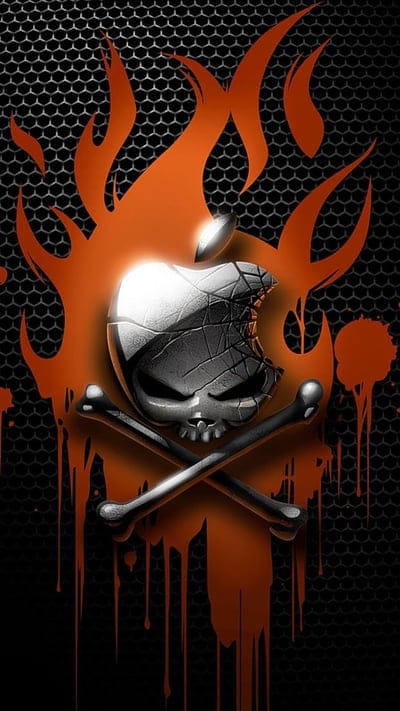 Apple Skull,abstract,flame