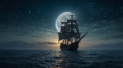 Cool,Dark,Ship,Night,Moon,Brightish
