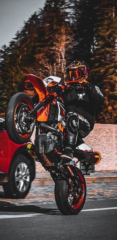 KTM wheelie, 690, bike, grenzgaenger, smcr, supermoto, mobile wallpaper, android wallpaper, iPhone wallpaper, phone wallpaper