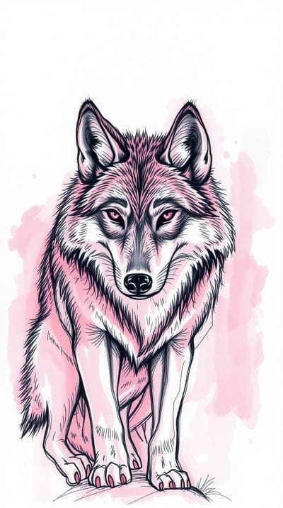 Wolf,Sketch,Hand Drawn,Color Sketch,Hd Backgrounds,Hd Wallpapers,4k wallpapers,8k wallpapers,High Quality,Hand Made,Animal,Majestic