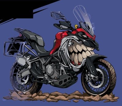 motorcycle,bike,monster,muzzle,grin