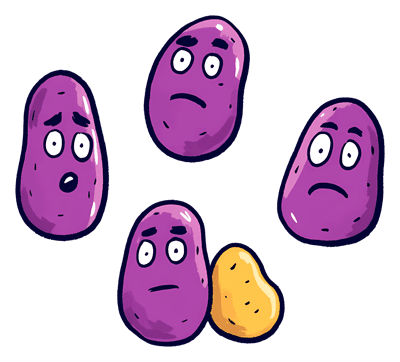 Cartoon Potatoes,Purple  Beans,Expression,Faces,Emotion,Cartoon,Purple,Character