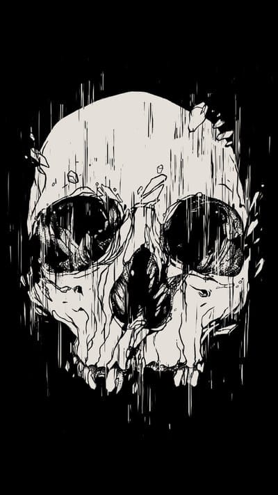 Broken Skull, Digital, desenho, digital carbine, horror, illustration, tattoo