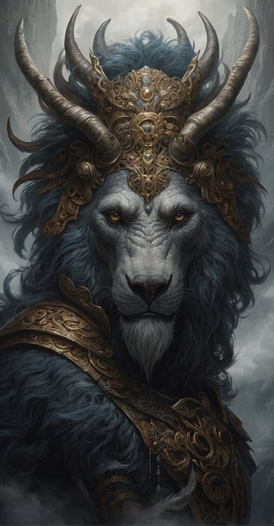 Lion,Crowned,Fantasies,Cool,Dark,Mysterious,Mist