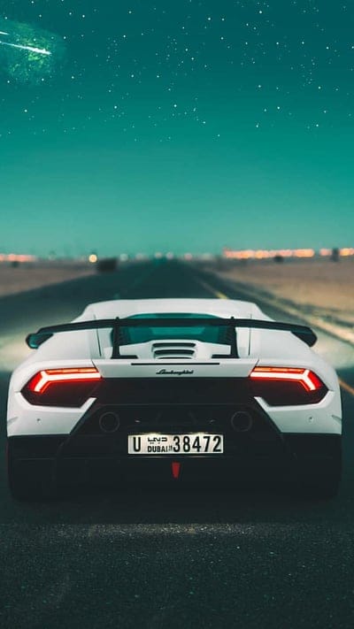 Dubai Lambo, lamborghini, huracan, white, car, supercar, sports, america, new, night, mobile wallpaper, android wallpaper, iPhone wallpaper, phone wallpaper