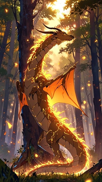 Autumn,Dragon,Flowers,Trees,Gold Clor,Dragon,Big,Cool,Dragon Wallpaper,Ai Wallpaper,Art,Wallpaper,Animal