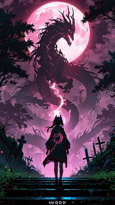 Anime Wallpaper,Dragon,Character,Hero,Nature,Anime,Cool,Dark,Wallpaper,Ai Wallpaper,Ai Art,Moon,Purple