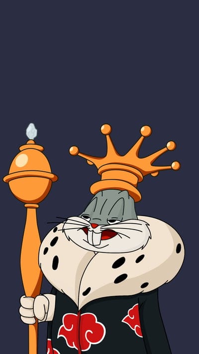 Akatsuki Rabbit, bugs bunny, cartoon, crown, king, naruto, violet