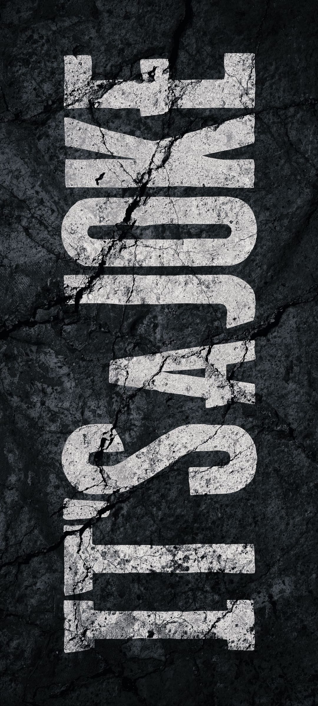 Bold white text saying Its A Joke sits on a dark grey stone surface with deep realistic cracks and fissures.