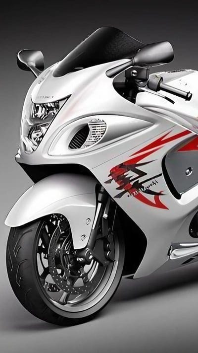Hayabusa Bike, Grey Background, suzuki hayabusa, white bike, mobile wallpaper, android wallpaper, iPhone wallpaper, phone wallpaper