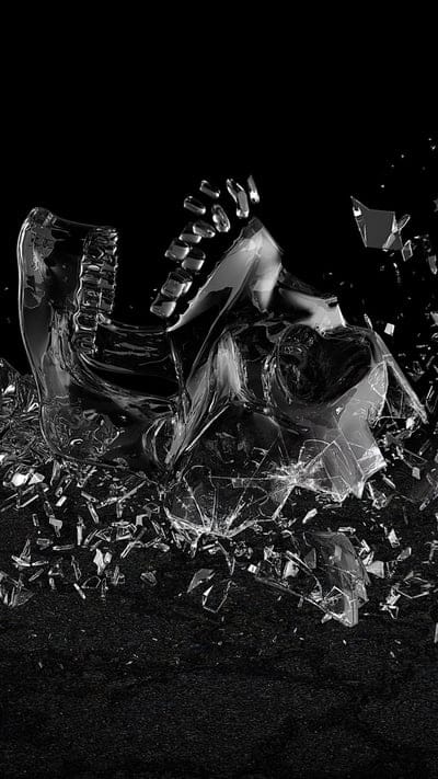 Broken glass skull